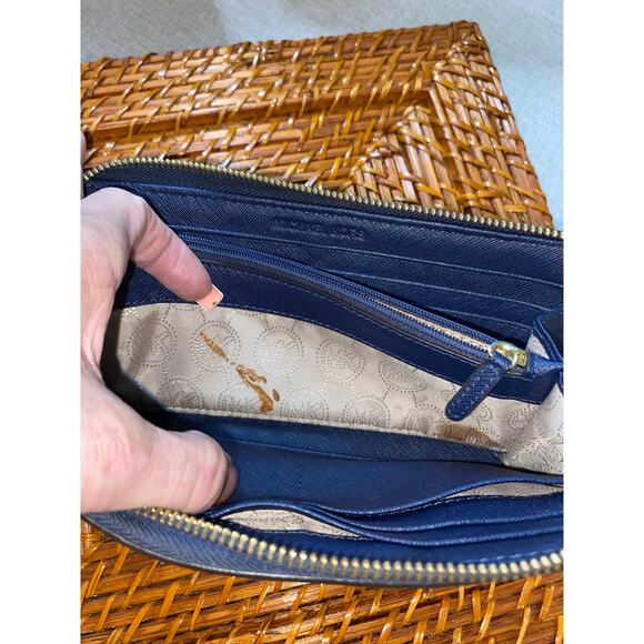 Michael Kors Large Blue Wallet with Flaws & Stains - Picture 7 of 7